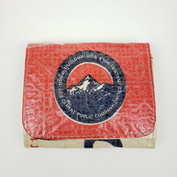 Torrain Wallet Recycled Cement Bag Material Bi-Fold Vegan Unisex Red White - Picture 1 of 13